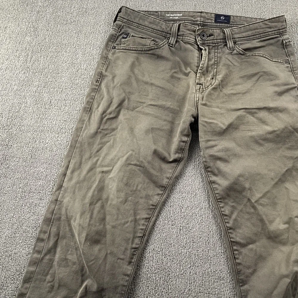 AG Adriano Goldschmeid Pants Adult Size 29W 29L Green Jeans Trouser Casual Men's